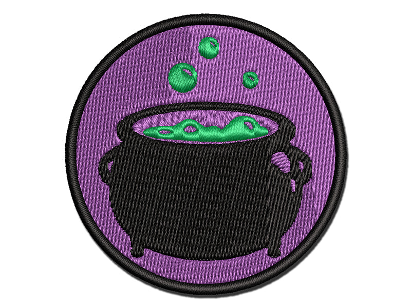 Witch's Bubbling Cauldron Pot Halloween Multi-Color Embroidered Iron-On or Hook & Loop Patch Applique