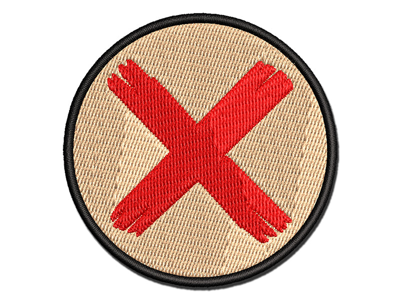 X Marks the Spot Treasure Map Multi-Color Embroidered Iron-On or Hook & Loop Patch Applique