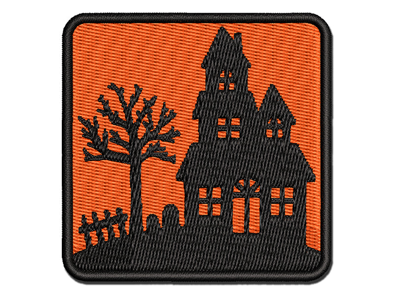 Haunted House Halloween Multi-Color Embroidered Iron-On or Hook & Loop Patch Applique