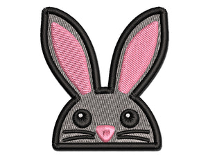 Peeking Bunny Rabbit Multi-Color Embroidered Iron-On or Hook & Loop Patch Applique