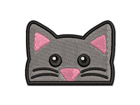 Peeking Cat Multi-Color Embroidered Iron-On or Hook & Loop Patch Applique