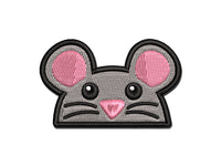 Peeking Mouse Multi-Color Embroidered Iron-On or Hook & Loop Patch Applique