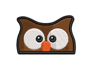 Peeking Owl Multi-Color Embroidered Iron-On or Hook & Loop Patch Applique