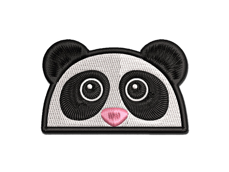 Peeking Panda Multi-Color Embroidered Iron-On or Hook & Loop Patch Applique