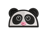 Peeking Panda Multi-Color Embroidered Iron-On or Hook & Loop Patch Applique