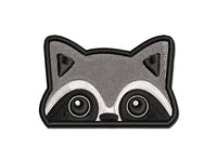 Peeking Raccoon Multi-Color Embroidered Iron-On or Hook & Loop Patch Applique