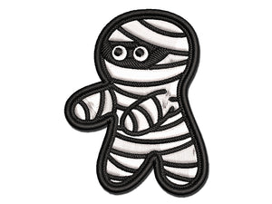 Scared Halloween Mummy Multi-Color Embroidered Iron-On or Hook & Loop Patch Applique