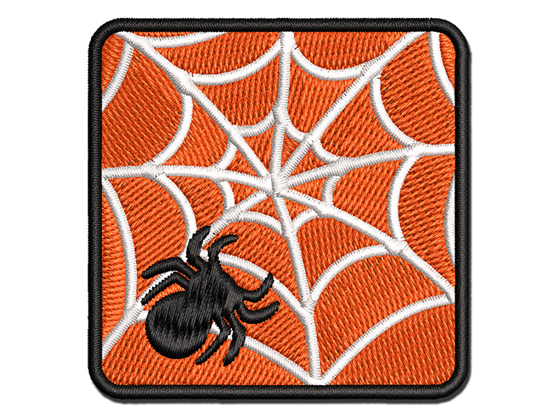 Creepy Spider Web Halloween Multi-Color Embroidered Iron-On or Hook & Loop Patch Applique