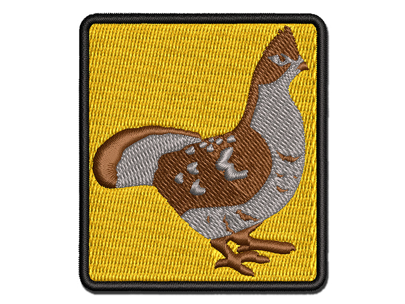 Ruffed Grouse on Alert Multi-Color Embroidered Iron-On or Hook & Loop Patch Applique