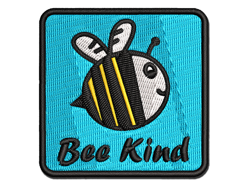 Be Kind Bumble Bee Kindness Multi-Color Embroidered Iron-On or Hook & Loop Patch Applique