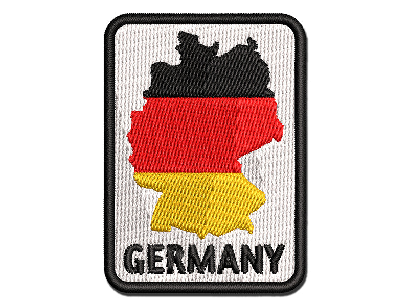 Germany Country Solid with Text Multi-Color Embroidered Iron-On or Hook & Loop Patch Applique