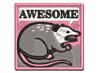 Awesome Possum Opossum Multi-Color Embroidered Iron-On or Hook & Loop Patch Applique