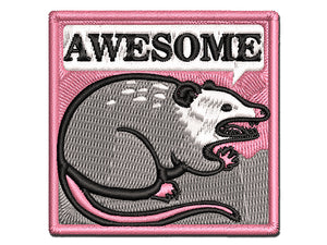 Awesome Possum Opossum Multi-Color Embroidered Iron-On or Hook & Loop Patch Applique