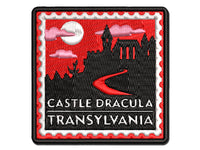 Castle Dracula Transylvania Destination Stamp Multi-Color Embroidered Iron-On or Hook & Loop Patch Applique