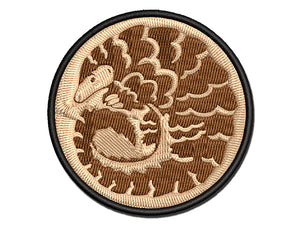 Curled Cute Pangolin Multi-Color Embroidered Iron-On or Hook & Loop Patch Applique