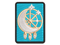 Dream Catcher with Moon and Stars Multi-Color Embroidered Iron-On or Hook & Loop Patch Applique