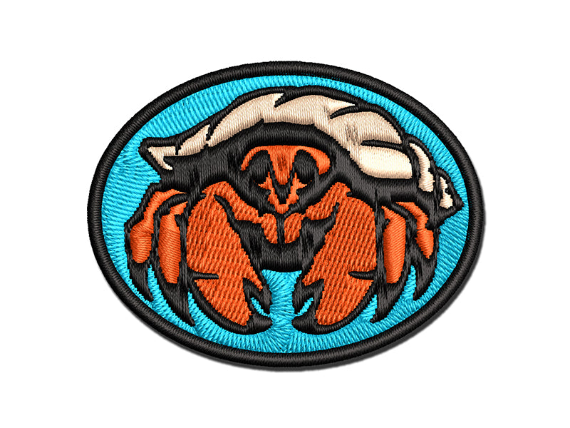 Happy Hermit Crab Multi-Color Embroidered Iron-On or Hook & Loop Patch Applique
