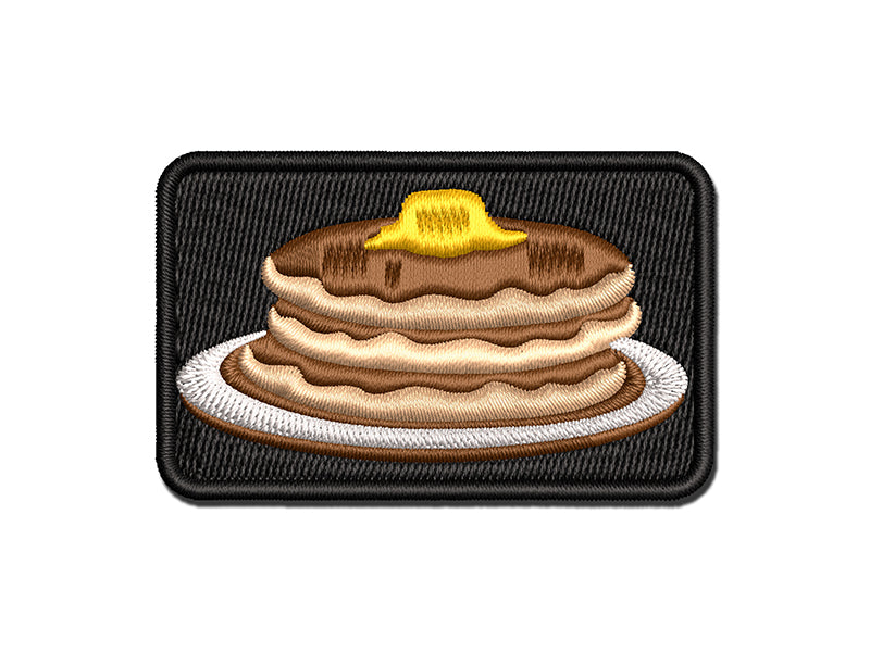 Hot Pancakes Flapjacks Breakfast Multi-Color Embroidered Iron-On or Hook & Loop Patch Applique