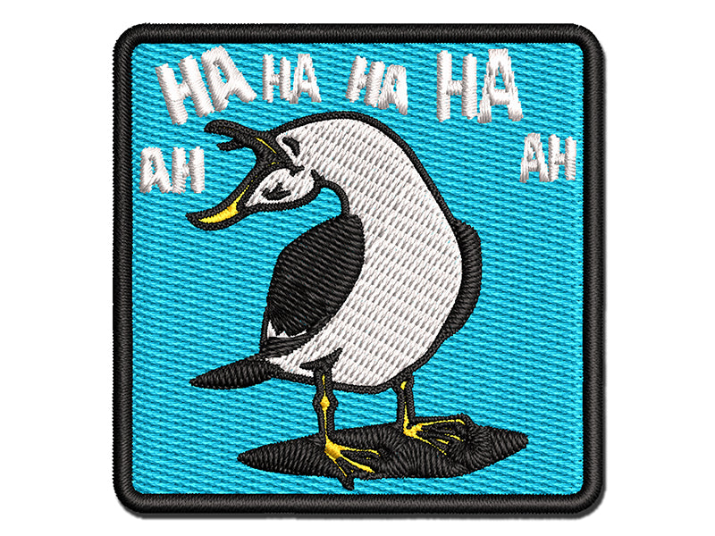 Seagull Laughing Out Loud Multi-Color Embroidered Iron-On or Hook & Loop Patch Applique