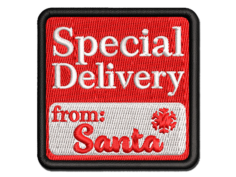 Special Delivery from Santa Christmas Multi-Color Embroidered Iron-On or Hook & Loop Patch Applique