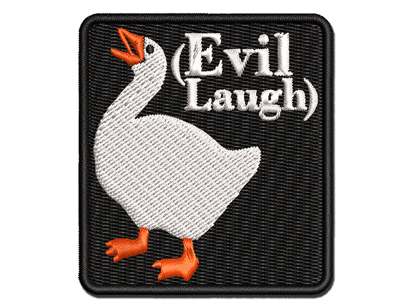 The Goose with an Evil Laugh Multi-Color Embroidered Iron-On or Hook & Loop Patch Applique
