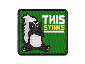 This Stinks Says the Grumpy Skunk Multi-Color Embroidered Iron-On or Hook & Loop Patch Applique