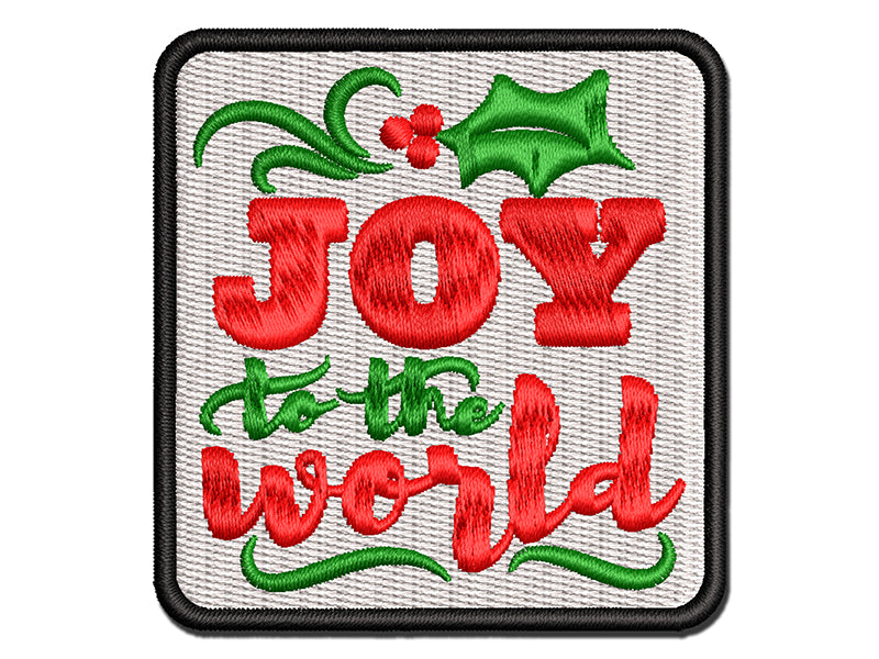 Joy to the World Christmas Multi-Color Embroidered Iron-On or Hook & Loop Patch Applique