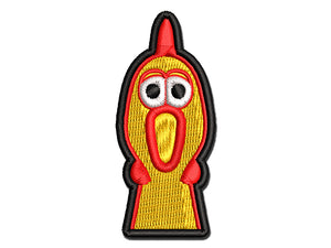 Screaming Rubber Chicken Head Multi-Color Embroidered Iron-On or Hook & Loop Patch Applique