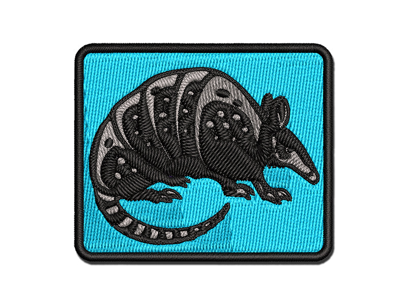 Armadillo Armored Animal Multi-Color Embroidered Iron-On or Hook & Loop Patch Applique