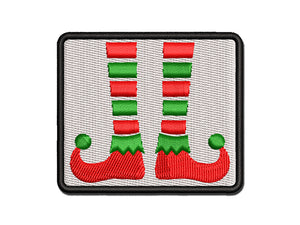 Elf Feet Christmas Multi-Color Embroidered Iron-On or Hook & Loop Patch Applique