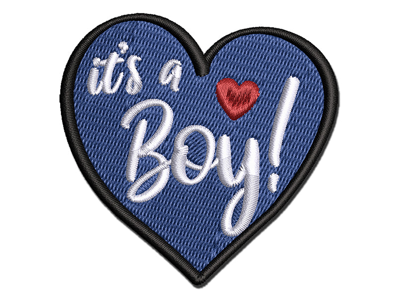 It's a Boy Baby Shower Multi-Color Embroidered Iron-On or Hook & Loop Patch Applique