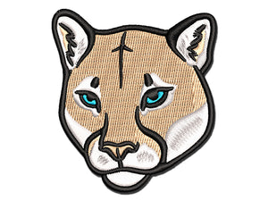 Cougar Head Mountain Lion Multi-Color Embroidered Iron-On or Hook & Loop Patch Applique