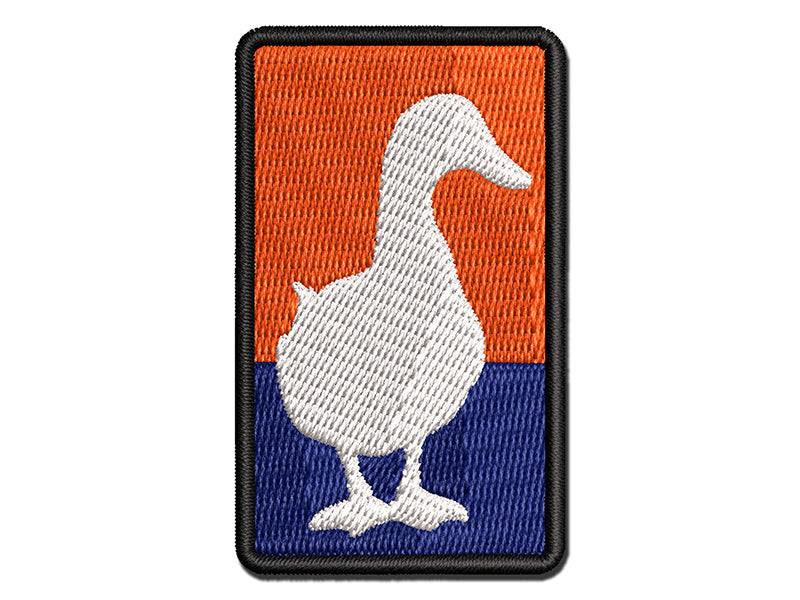 Duck From the Front Silhouette Multi-Color Embroidered Iron-On or Hook & Loop Patch Applique