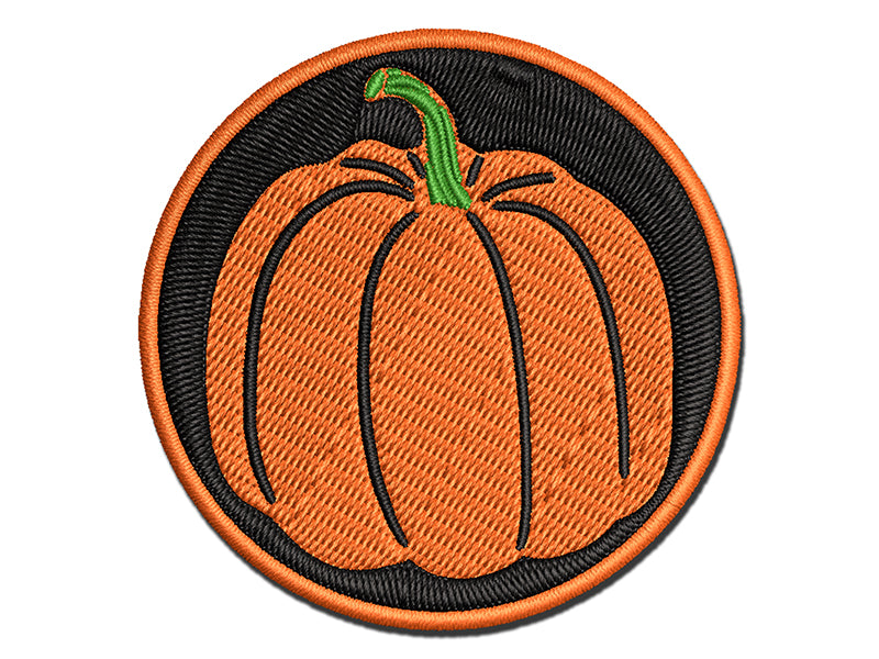 Realistic Pumpkin Fall Thanksgiving Halloween Multi-Color Embroidered Iron-On or Hook & Loop Patch Applique