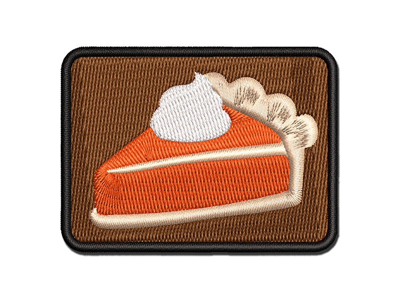Slice of Pumpkin Pie Multi-Color Embroidered Iron-On or Hook & Loop Patch Applique
