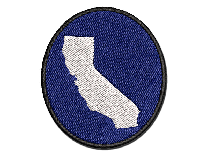 California State Silhouette Multi-Color Embroidered Iron-On or Hook & Loop Patch Applique