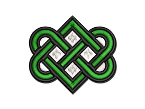 Celtic Love Knot Outline Multi-Color Embroidered Iron-On or Hook & Loop Patch Applique