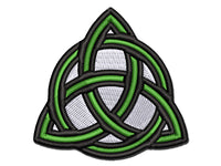 Celtic Triquetra Knot Outline Multi-Color Embroidered Iron-On or Hook & Loop Patch Applique