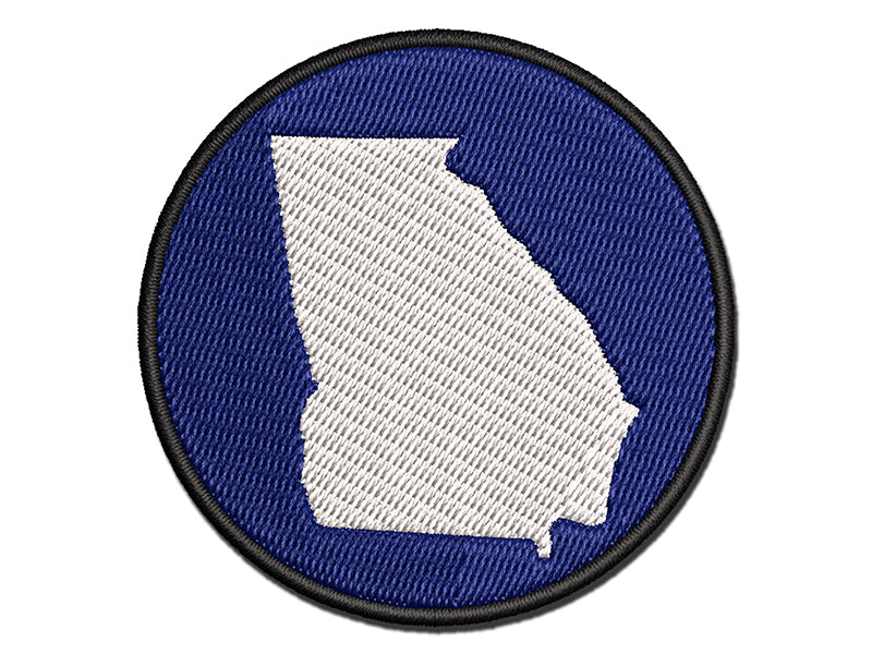 Georgia State Silhouette Multi-Color Embroidered Iron-On or Hook & Loop Patch Applique