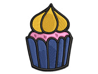 Hand Drawn Cupcake Doodle Multi-Color Embroidered Iron-On or Hook & Loop Patch Applique