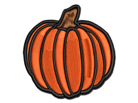 Hand Drawn Pumpkin Doodle Fall Thanksgiving Halloween Multi-Color Embroidered Iron-On or Hook & Loop Patch Applique