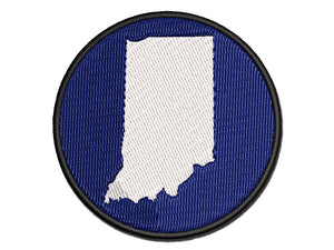 Indiana State Silhouette Multi-Color Embroidered Iron-On or Hook & Loop Patch Applique