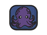 Kawaii Octopus Multi-Color Embroidered Iron-On or Hook & Loop Patch Applique