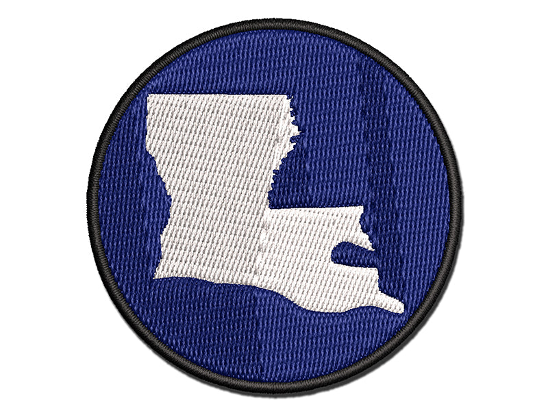 Louisiana State Silhouette Multi-Color Embroidered Iron-On or Hook & Loop Patch Applique