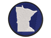 Minnesota State Silhouette Multi-Color Embroidered Iron-On or Hook & Loop Patch Applique