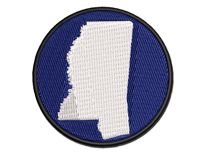 Mississippi State Silhouette Multi-Color Embroidered Iron-On or Hook & Loop Patch Applique