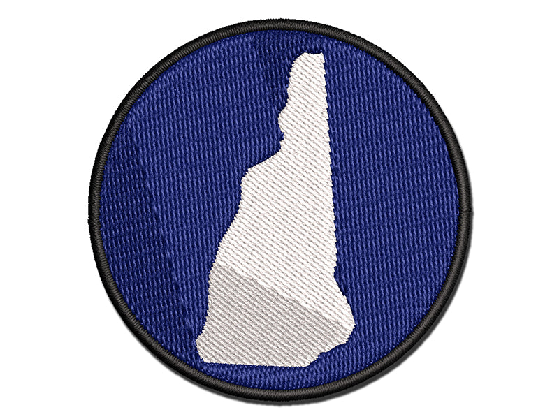 New Hampshire State Silhouette Multi-Color Embroidered Iron-On or Hook & Loop Patch Applique