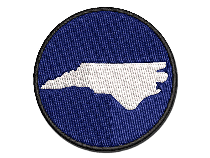 North Carolina State Silhouette Multi-Color Embroidered Iron-On or Hook & Loop Patch Applique