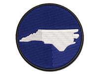 North Carolina State Silhouette Multi-Color Embroidered Iron-On or Hook & Loop Patch Applique