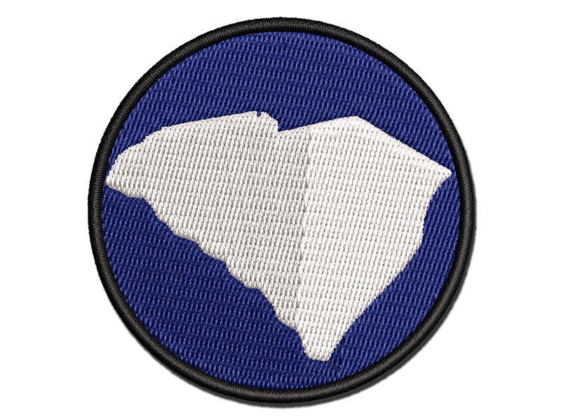 South Carolina State Silhouette Multi-Color Embroidered Iron-On or Hook & Loop Patch Applique